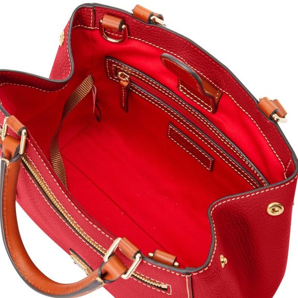 Dooney & Bourke Pebble Grain Small Zip Satchel - Red - Picture 3 of 4